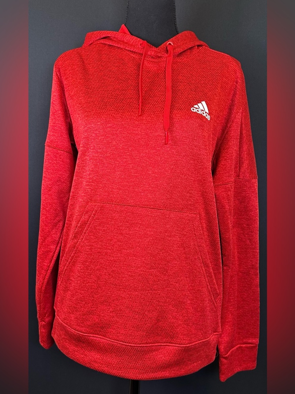 #153- adidas Women’s Red Crewneck Hoodie Sweater